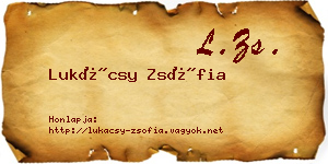 Lukácsy Zsófia névjegykártya