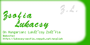 zsofia lukacsy business card